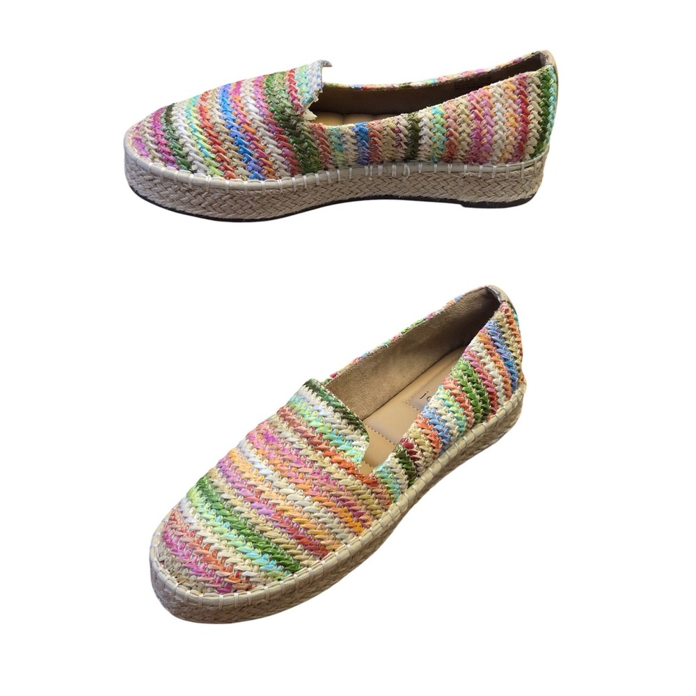Joie Women's Cara Raffia Woven Espadrille Slip On Shoes 7.5 Boho Beach Resort